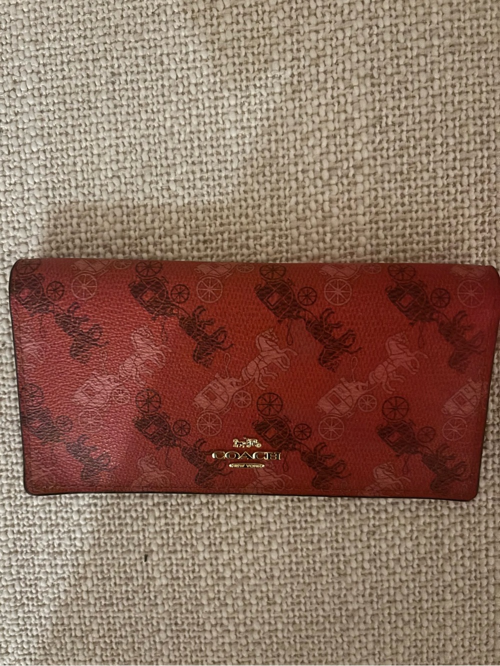COACH Red Signature Convertible Wallet